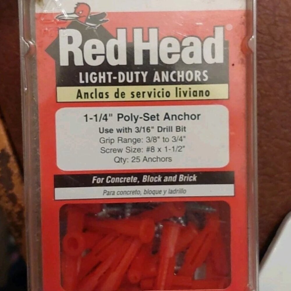 (25-Pk) Poly-Set Pan Head Phillips Light Duty Anchors with Screws 1-1/4" 35220